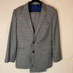 Express Suit Men's Jacket 40 Reg Gray Photographer Fitted Wool Blend Pants 30x30